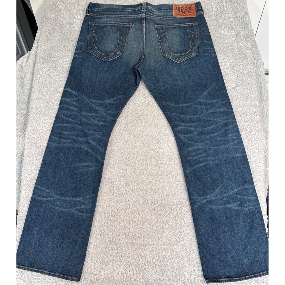 True Religion Mens 38 Bobby Blue Jeans 90s Y2K Buttons Casual Comfort Western - Picture 10 of 13